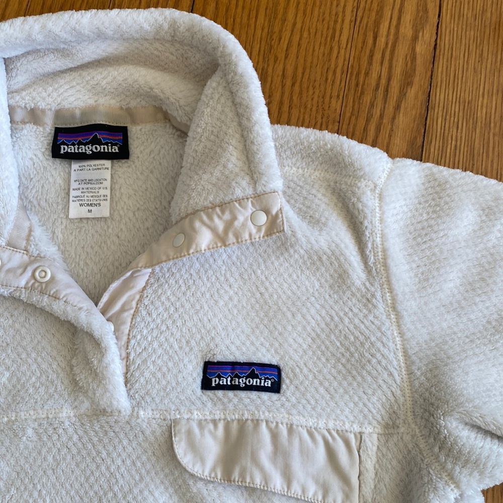 Patagonia Women's Cream White Snap Pullover Fleece